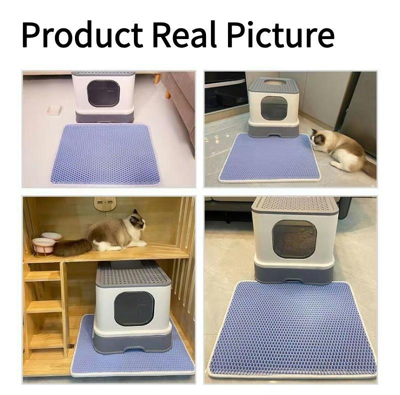 Double Cellular EVA Cat Litter Mat Washable & Foldable Pet Foot Toilet Mat With Control Feature for Cat Litter Box Accessories