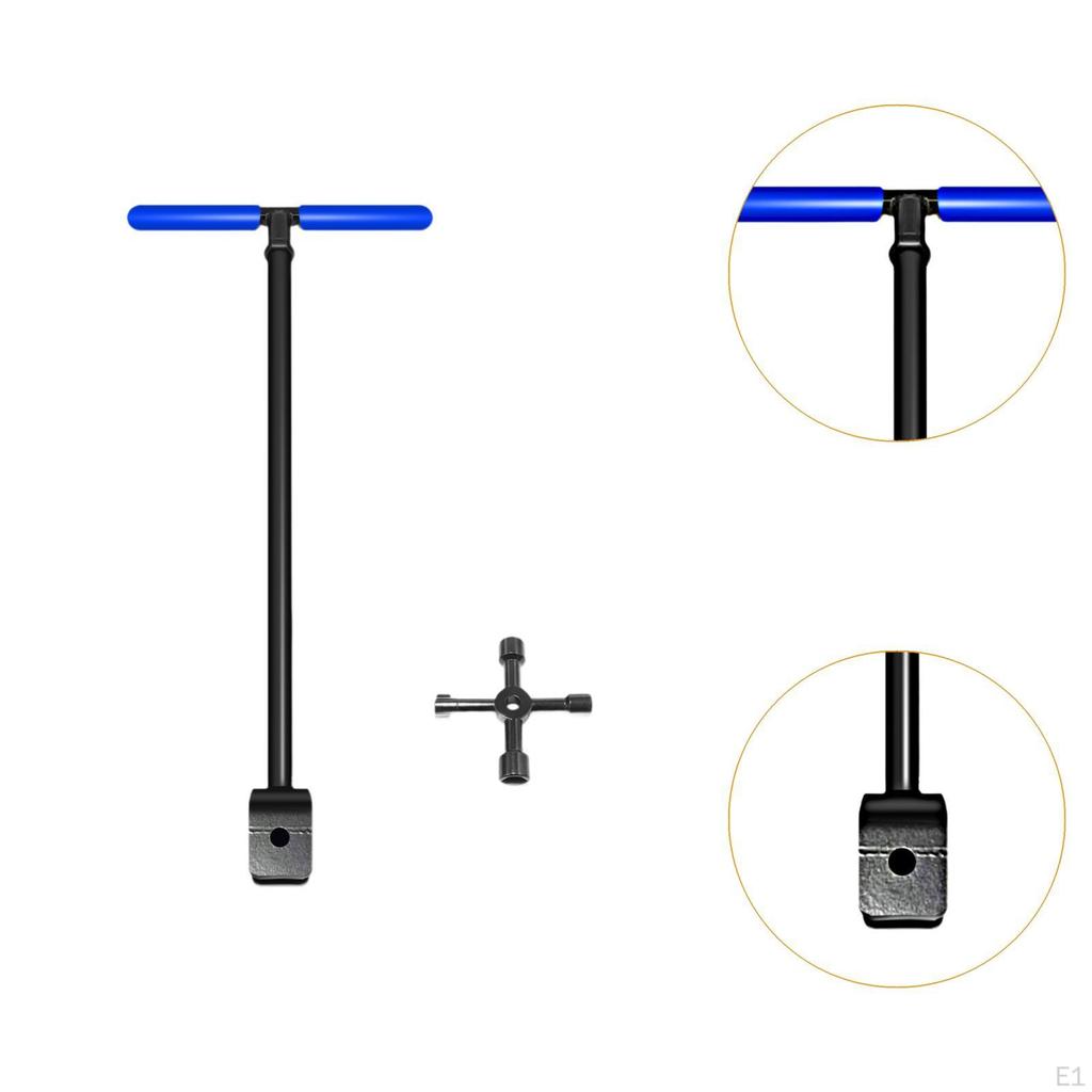 Vannmålernøkkel, Rørleggerverktøy Profesjonelt Husholdnings Stål Avstengningsverktøy, 4 Veis Multifunksjonelt