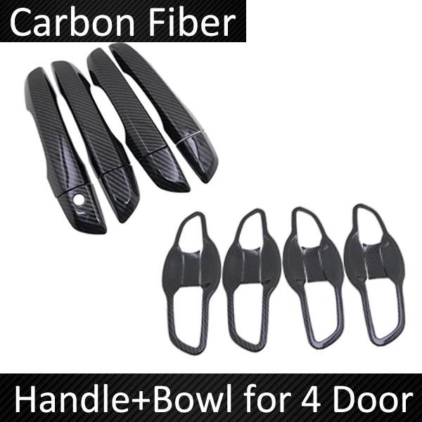 Car exterior accessoires stickers Carbon Door handle cover for Honda Civic 10 FC FK FC1 FC2 FC5 FK4 FK7 2016 2017 2018 ~