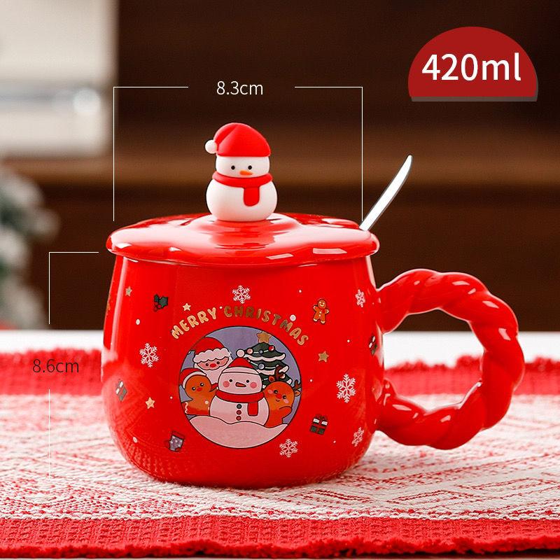 Cartoon Cup Cute Elk Mark Cup with Lid Wedding Couple Personalized Children's Christmas Gift Drinkware