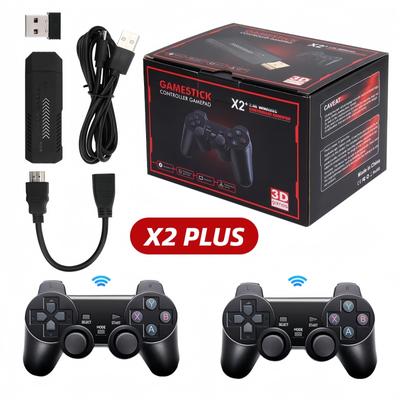 X2 Plus 4K Retro Oyun Konsolu-128 GB Bellek, Çift Kablosuz Kontrol Cihazı, 40 Simülatör Desteği, Oyuncular İçin İdeal Hediye