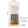 4-Piece Auto Repair Tool Set: Tire Patching, Oil Seal Hook, Screwdriver.