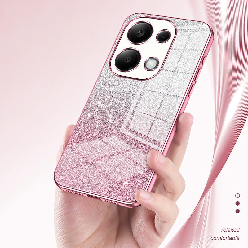 For Xiaomi Redmi Note 13 Pro 4G/Poco M6 Pro 4G Electroplating Shell Gradient Glitter Slim-Fit TPU Cell Phone Cases