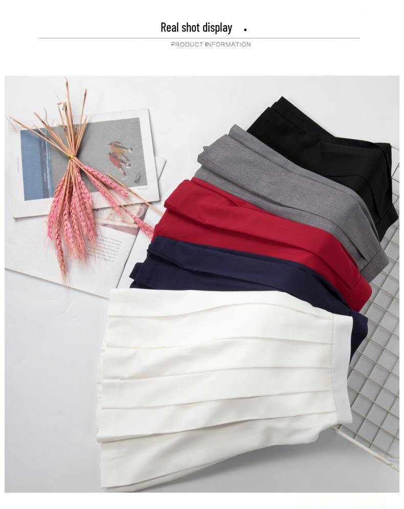Original Japanese School Style A-Line Pleated Midi Skirt for Women