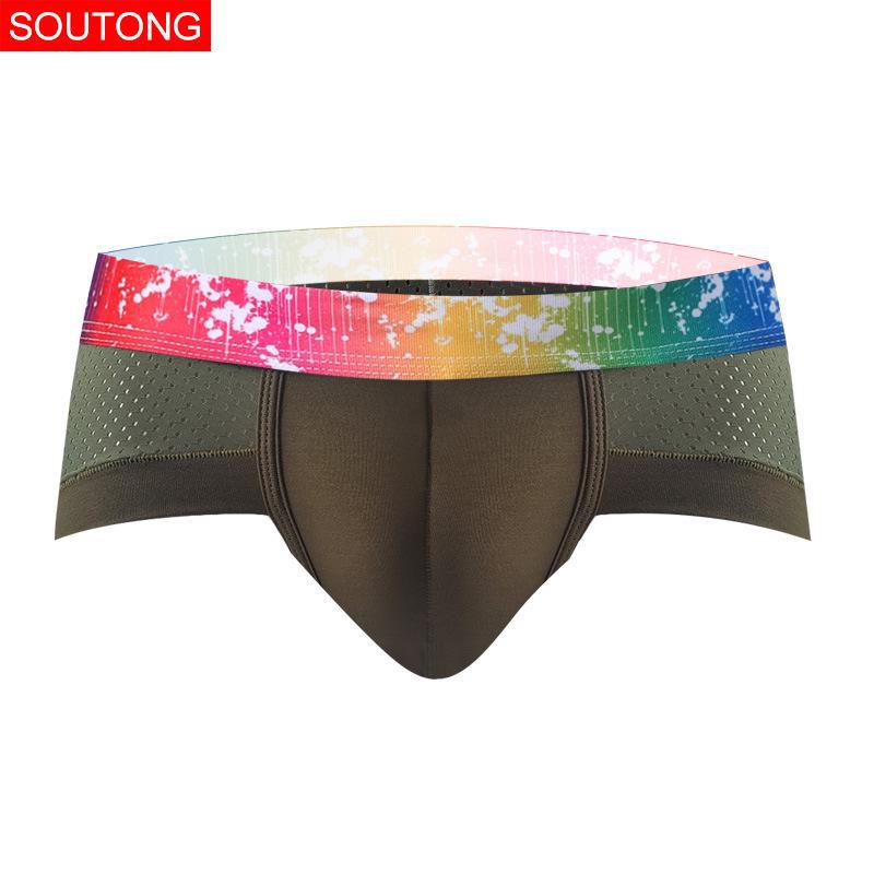 Men's Low-Waist Mesh Briefs: Breathable, Comfortable Modal, Wide-Edge Design, Anti-Squeeze, Sexy Summer Underwear for Boys