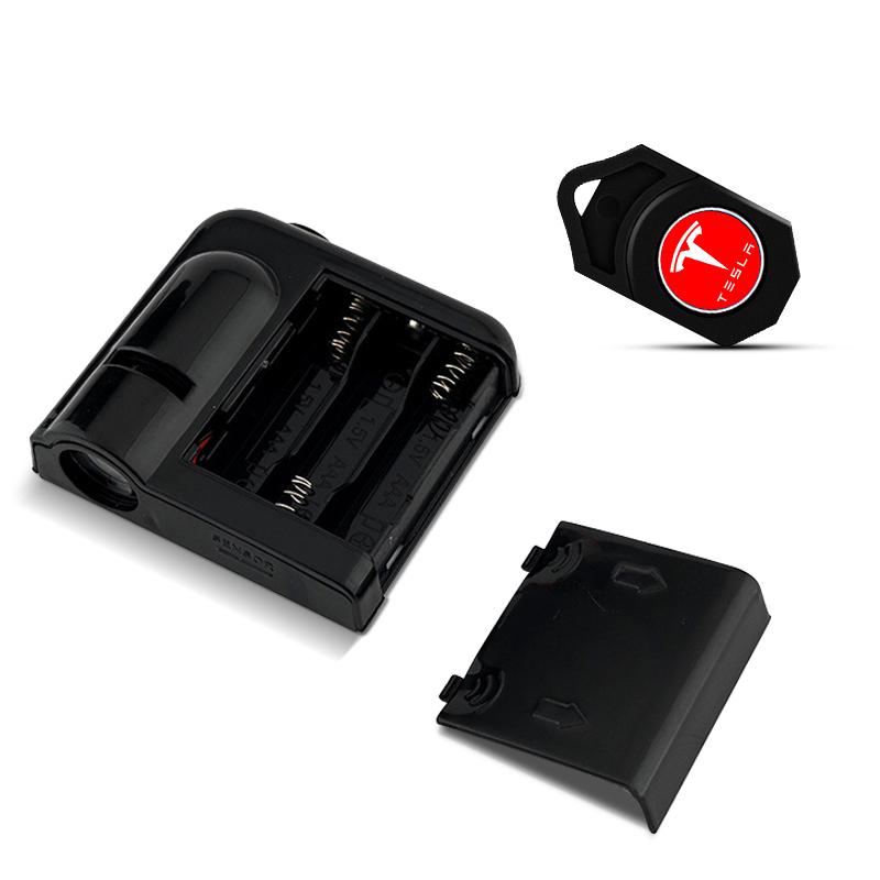 2Pcs Car Door Emblem Light LED Welcome Lamp Wireless Laser Projector For Tesla Model S Model X Model Y Cybertruck Model 3 Model Y