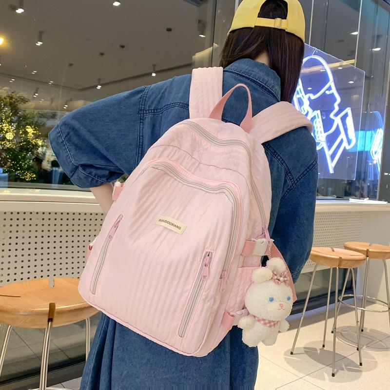 College style ins simple, small and fresh student schoolbag Korean version of junior high school students large-capacity backpack