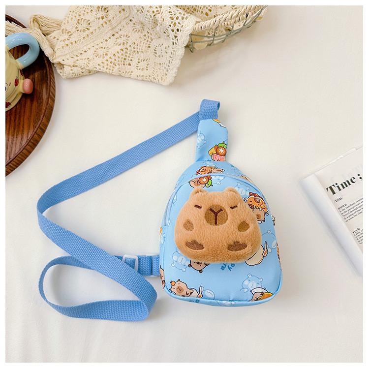 Capybara Plush Printed Shoulder Crossbody Chest Bag Children Leisure Outdoor