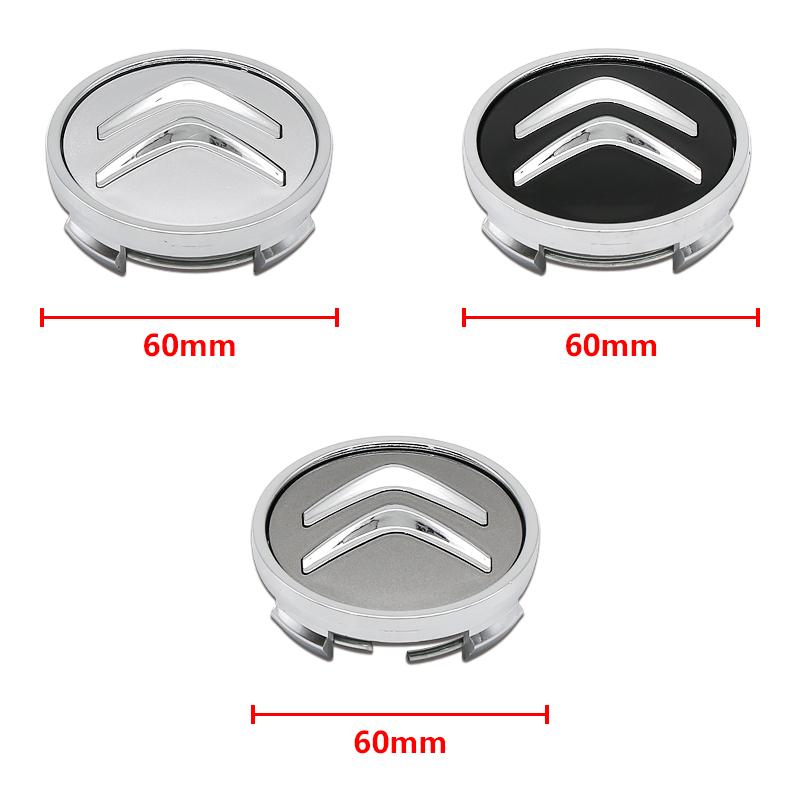 4Pcs 56/60MM Car Wheel Center Hub Caps Stickers Cover For Citroen C1 C2 C3 VTS C4 Saxo C4L C5 C6 C8 Xsara Picasso Berlingo DS
