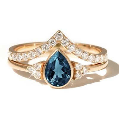 Bagues de Couple pour Dames, Bagues de Couple en Forme de Goutte d'Eau Bijoux Faits à la Main