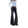 Nostalgic blue retro micro-pull jeans women's autumn new Spice Girl slim-fitting and thin scratch flared pants