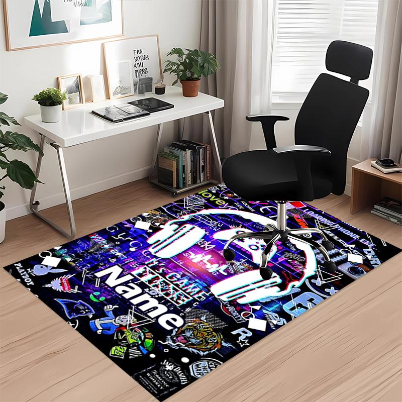 Tappeto Stampato con Controller di Gioco Personalizzato, per Sedia da Ufficio Soggiorno Camera da Letto Cucina Decorazioni Regali.