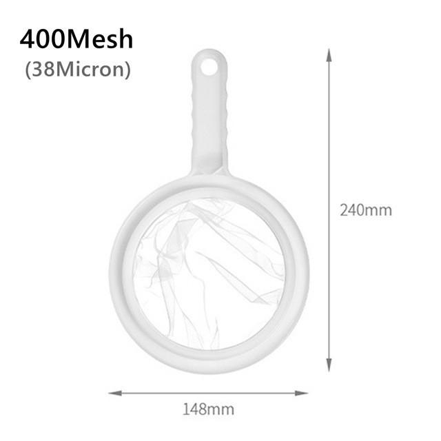 200 Mesh 400 Mesh Kitchen Filter Fine Mesh Strainer Sieve Nylon Filter Spoon Plastic Soy Milk Juice Yogurt Food Strainer Kitchen Utensils