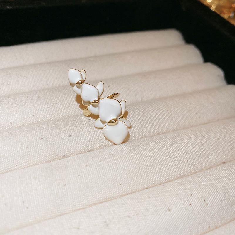 No earholes dripping oil butterfly earrings earrings real gold electroplating elegant and sweet temperament commuter earrings