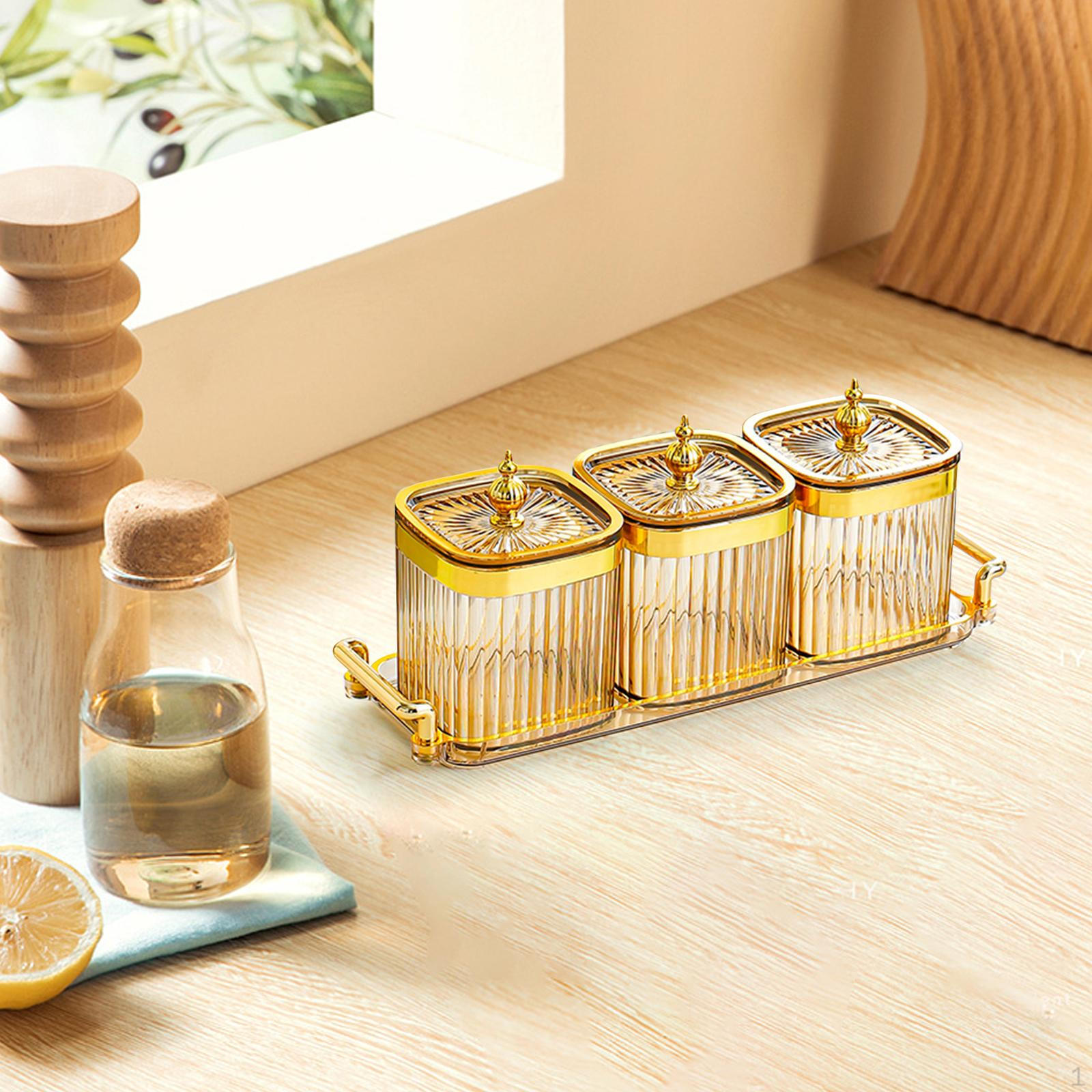 

Элегантный трехсекционный поднос для фруктов и закусок с подставкой