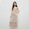Elegant Ruffle Printed Dress