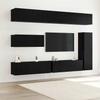 7 Piece TV Cabinet Set Black Oak Effect Particleboard