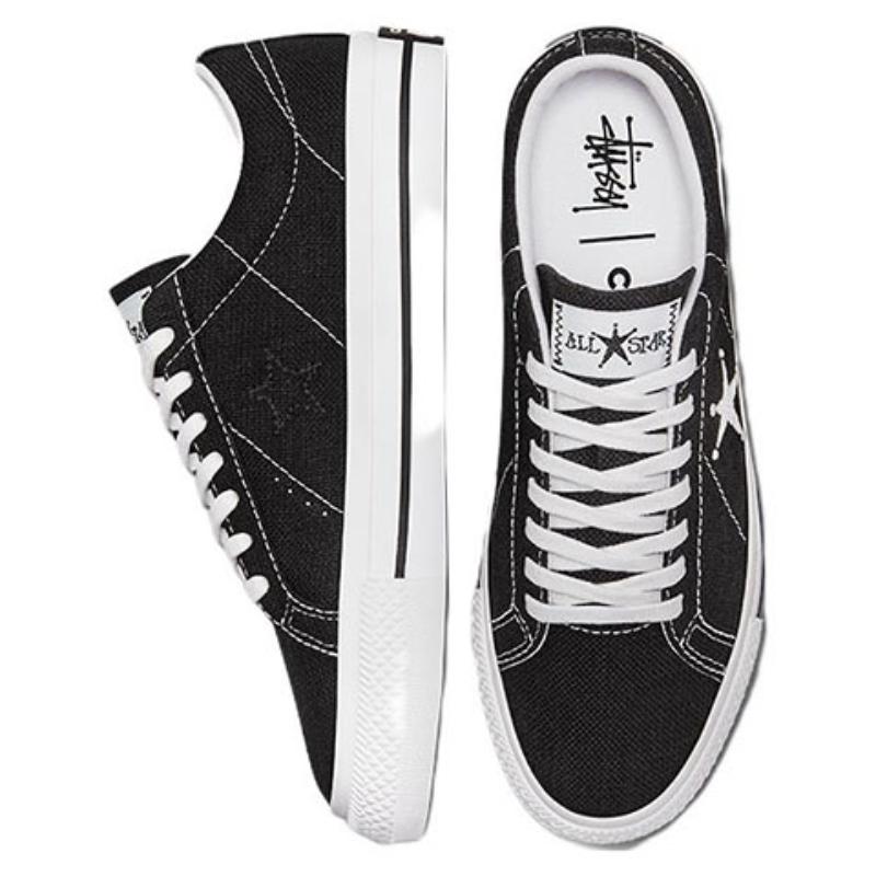 Stussy x Converse One Star Comfortable and versatile Non-slip durable Low-top Unisex Black and White