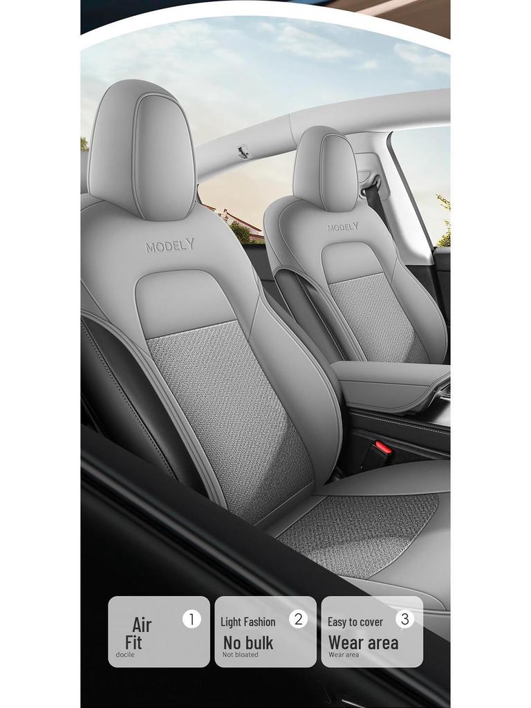 Tesla Model Y Dedicated Semi-Wrap Seat Cushion, All-Season Universal Cover, Car Interior Accessory