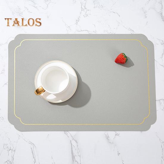 Rectangle Faux Leather Placemat Modern Waterproof Heat-Resistant Non-slip Heat Insulation Dishwasher Safe Dining Table Protection Decoration