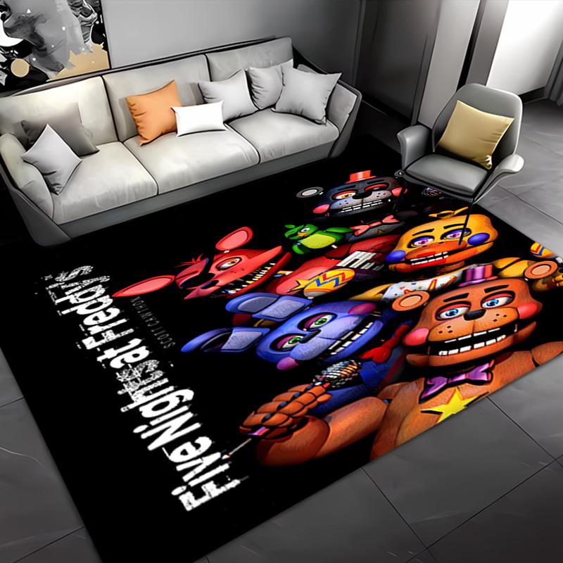 Cartoon Five Nights at Freddys -Themed Entrance Mat,Non-Slip Mat Area Rug,Room Decor,Outdoor Decor,Kitchen Rug,Doormat - Machine Washable,Easy to Clea