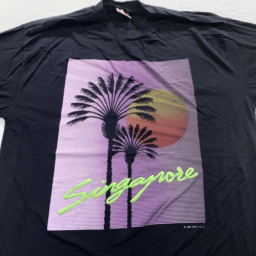Vintage 90s SINGAPORE SUNSET T-Shirt MEDIUM/LARGE Beach Surf