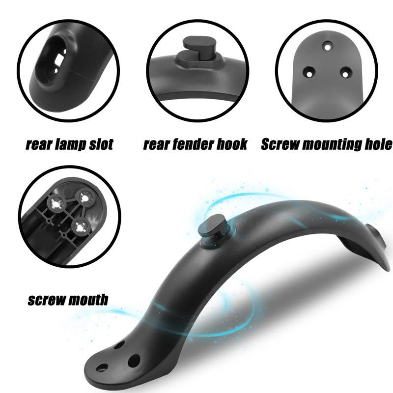 M365/1S Universal Rear Mudguard with Taillight & Hook for Electric Scooters
