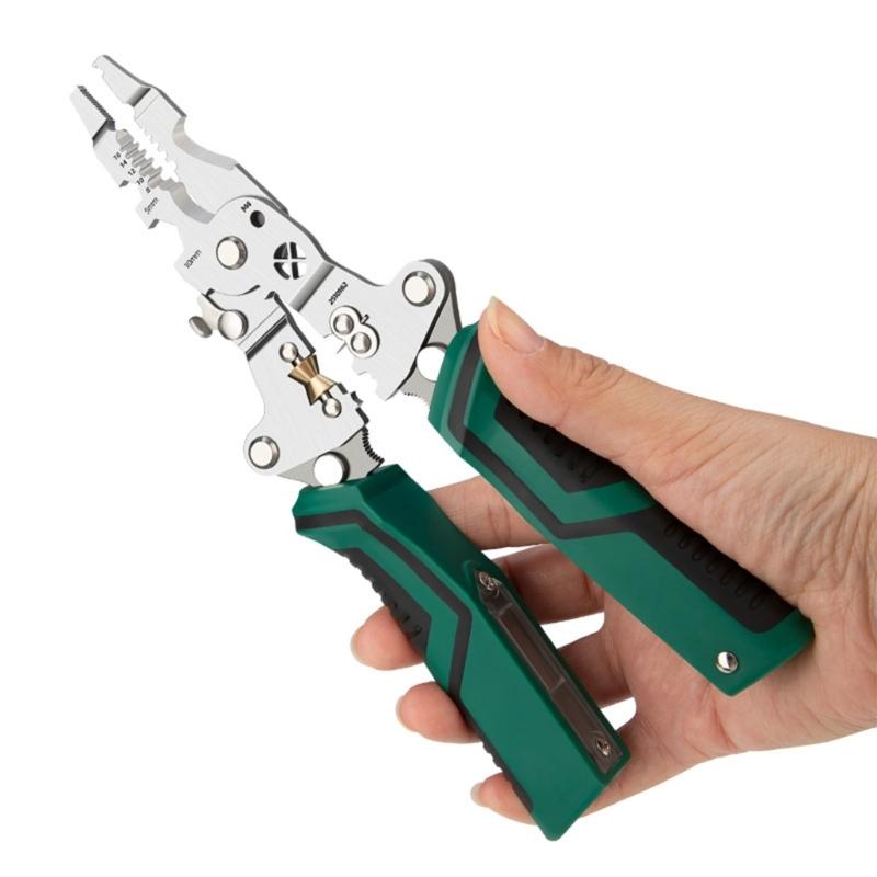 Wire Stripping Pliers with Electricity Measurement Electrician Plier 11-in-1 Multifunctional Wire Stripping Plier