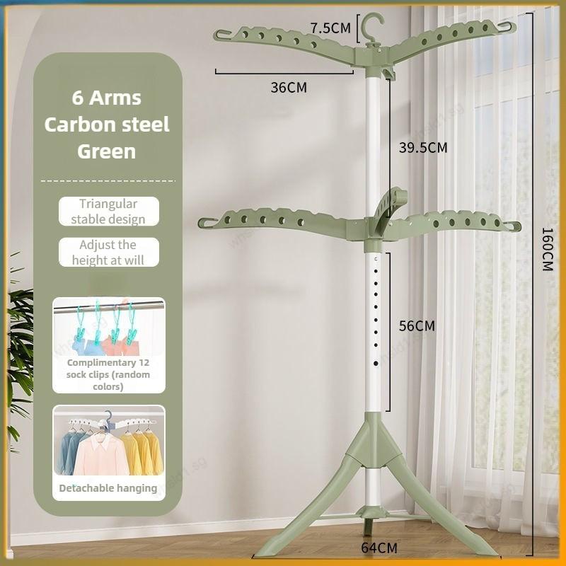 Household Foldable Floor Drying Rack Multifunctional Indoor Balcony Drying Rack Detachable Baby Children Clothes Hanger