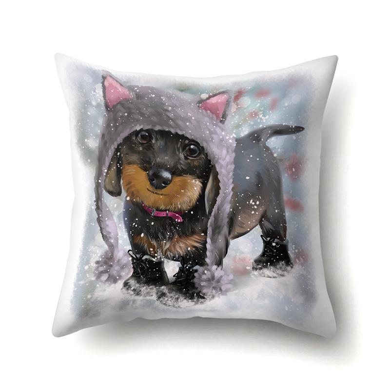 Oil Painting Animal Single-sided Polyester Pillowcase Home Living Room Soft Decoration Sofa Cushion Cover Bedroom Bed Pillowcase