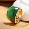 2026 European and American Retro Wide-faced Ring Men's Opal Taipan Finger Single Index Finger Ring Simple Geometric Trendy Accessories