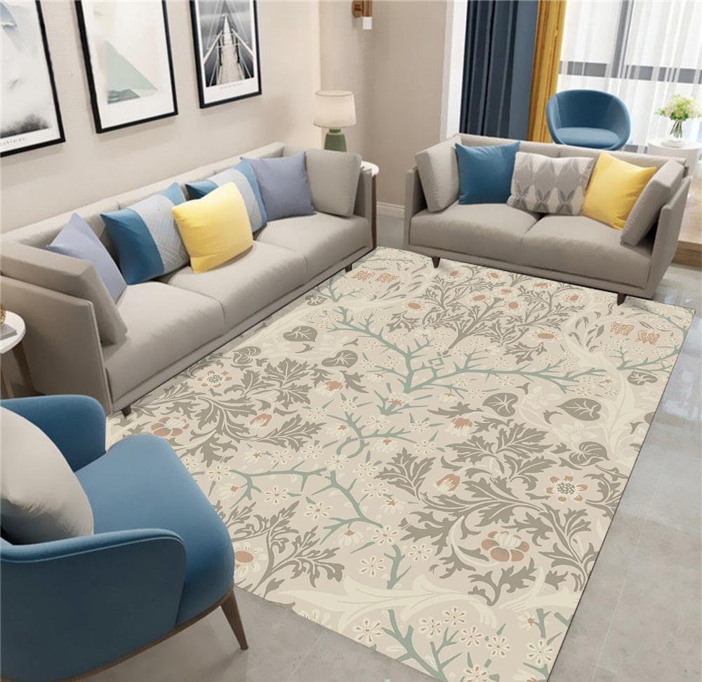 r Floral Carpet Bedside Floor Mat Anti-slip Vintage Animal Rug Moroccan Carpets for Living Room Decorative