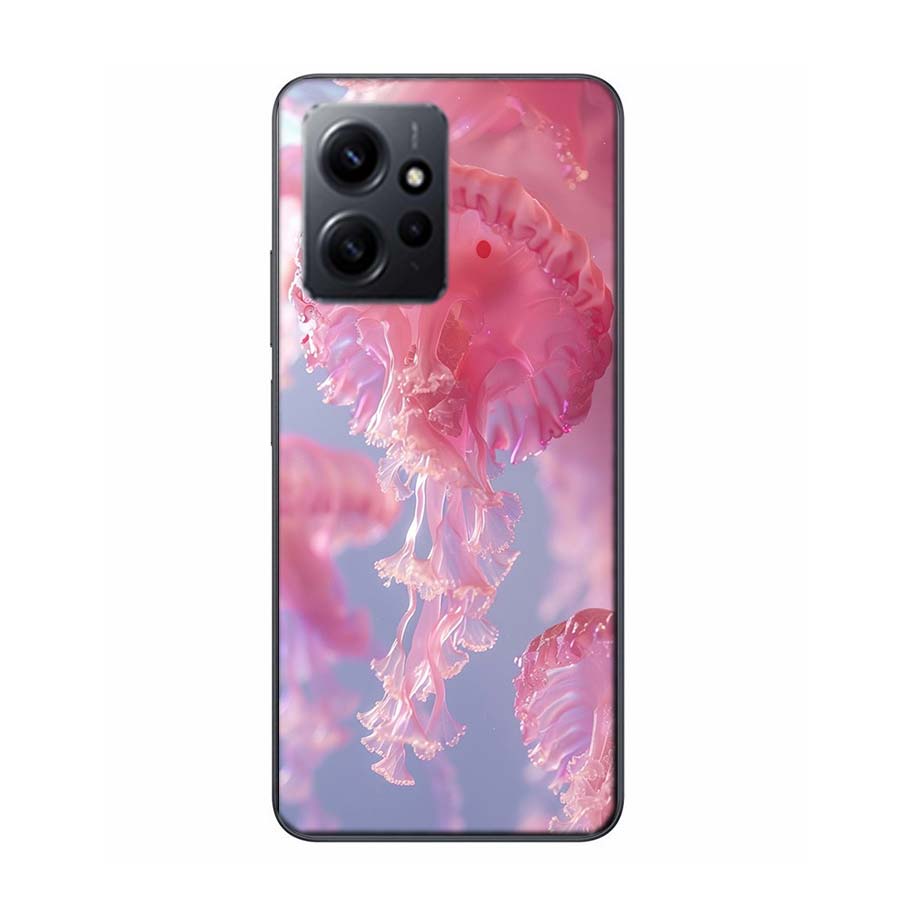 Enchanting Neon Jellyfish Phone Case For Redmi 12 13C 12C 15C 9 10 10C Note 13 Pro Plus 14 15 Pro 9T 9C 9A TPU Soft Cover Clear