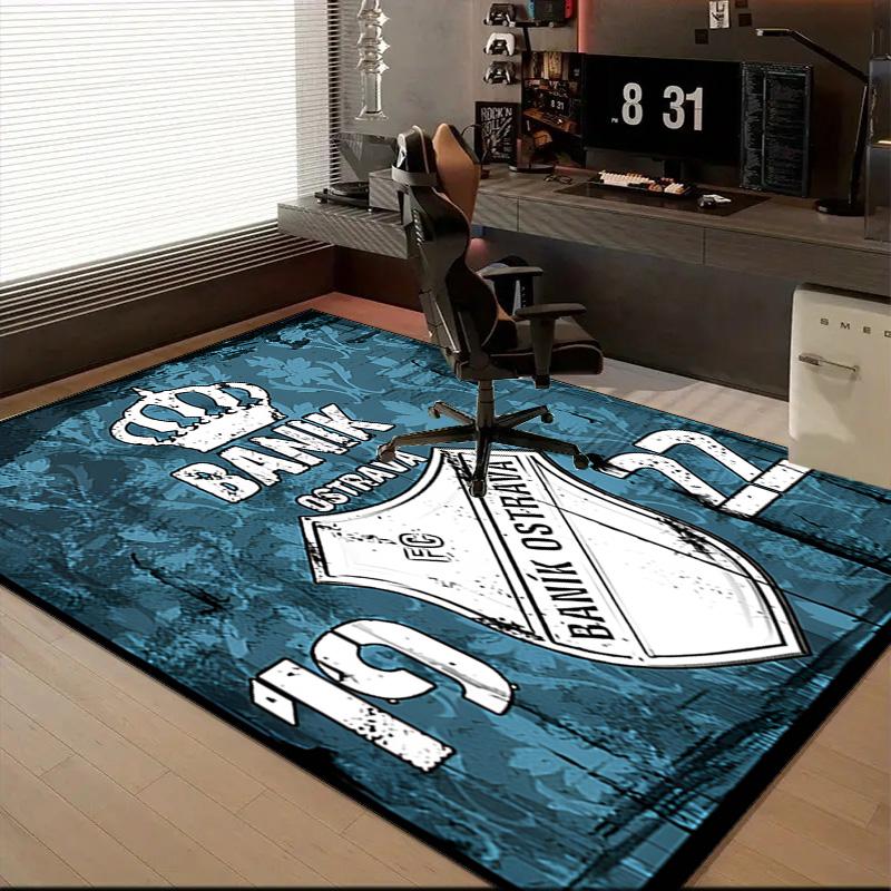 Banik Ostrava Crest Emblem Rug Game Carpet, Floor Mat for Bedroom Living Room Entryway Rug, Home Decor Idea Gift for Christmas birthday