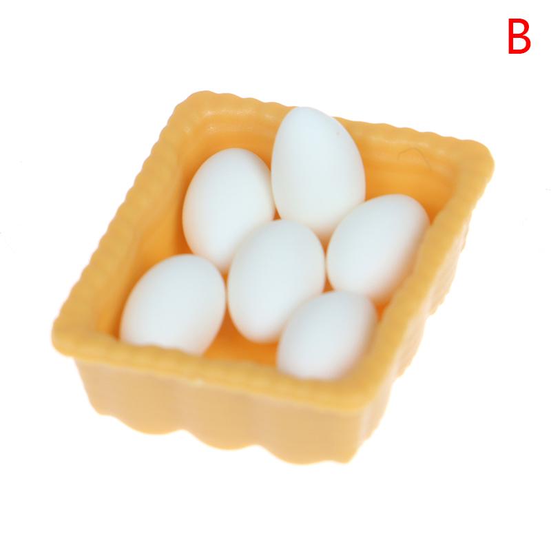New 1:12 Dollhouse Simulation Egg Tray Egg Box With Eggs Dollhouse Kitchen Food Decoration Miniature Life Scene Accessories