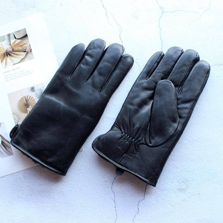 

Зимние теплые перчатки с толстой подкладкой из овчины, из козлиной кожи, с узором оленьей кожи, кожаные, из овчины, холодостойкие, с пальцами 14