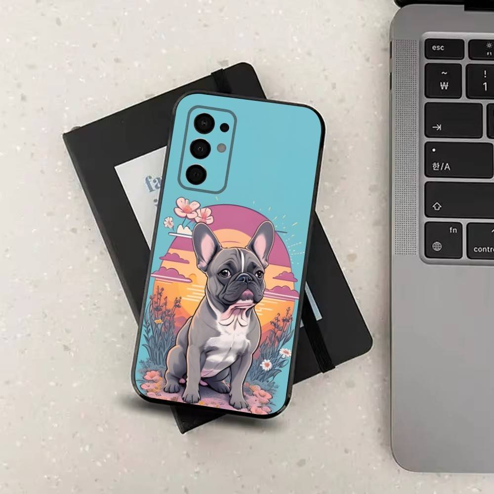 Cute Dog Drench Bulldog For Samsung Galaxy A73,31,Note,72,41,8,9,52,J7,22,71,53,32,Soft Black Silicone Cover Case