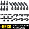 6X 4AN 6AN 8AN 10AN 12AN Oil Fuel Cooler Push-On Hose Fittings 0 45 90 180 Degree Push Lock Rubber Tube End Adapter Aluminum