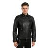 New men's stand-up collar PU leather jacket motorcycle jacket slim casual jacket trendy leather jacket