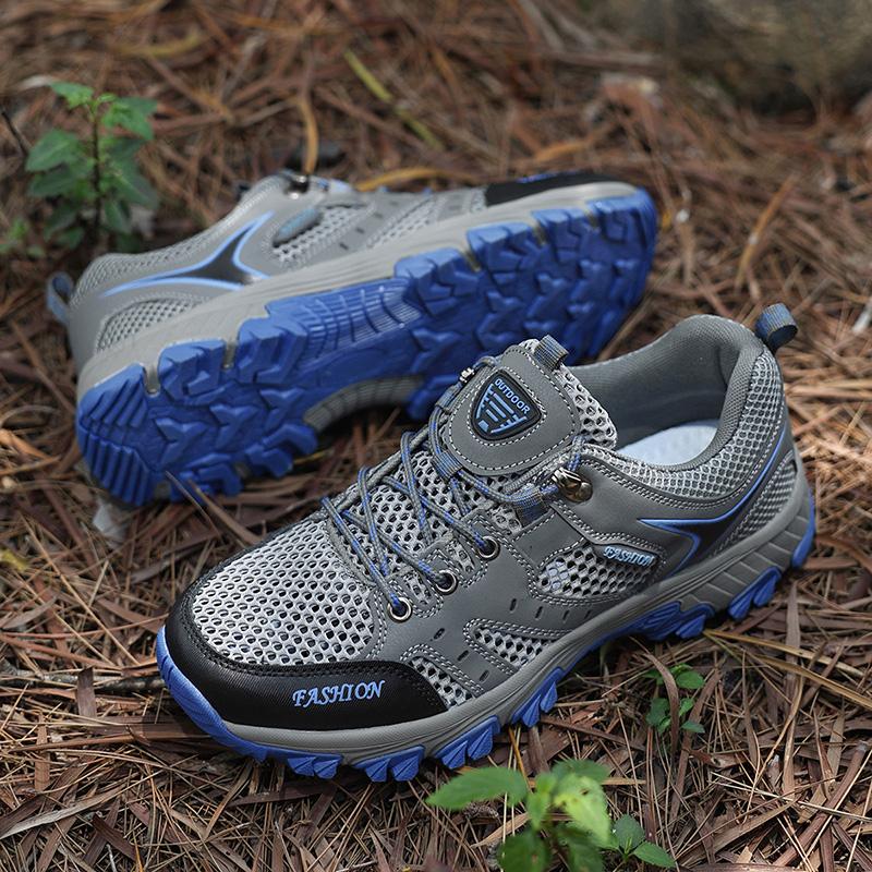 

Hiking Shoes Men 2025 Breathable Mesh Sneakers Lightweight Trekking Shoes for Men Outdoor Sports Non Slip Walking Shoes 44 сірий