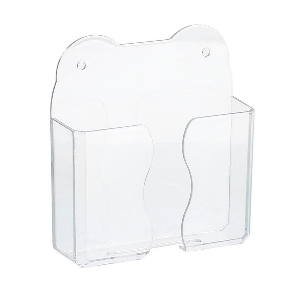 Multi-function Wall Mounted Remote Control Holder Transparent Non Perforated Wall Stand Holder