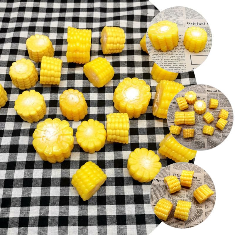 ABOOFAN Corn Sample Fake Corn Kitchen Pretend Realistic Fake Vegetable Vegetable Food Sample 2-Piece Simulation, Cut, Play, Corn, Cut, Model,