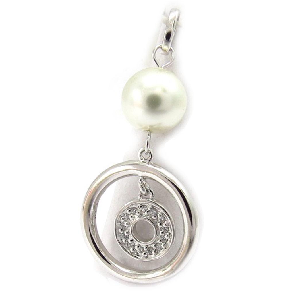 Les Trésors De Lily [K5814] - Pendentif Argent 'Sissi' blanc argenté (rhodié) - 38x18 mm