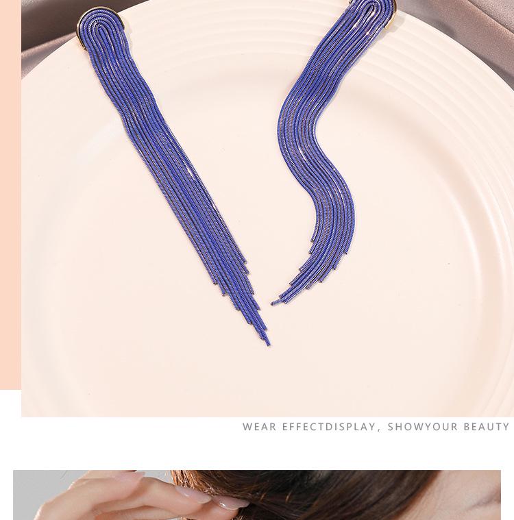 2023 Trendy Long Tassel Earrings for Women: European & American Style, Exuding Light Luxury and Exaggerated Elegance