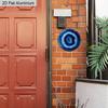 2D Flat Aluminum Vintage Blue Agate Slice Pattern Design Wall Art Sign, Deep Blue & Black Veining, Islamic Home Decor, Garden Balcony, Indoor/Outdoor