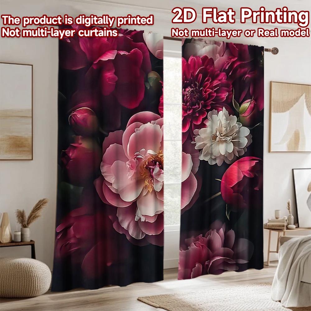 2D flat Photography Backdrop Photography Backdrop Colorful Blooms on Dark 100% Polyester Party Decorations Use for Photo