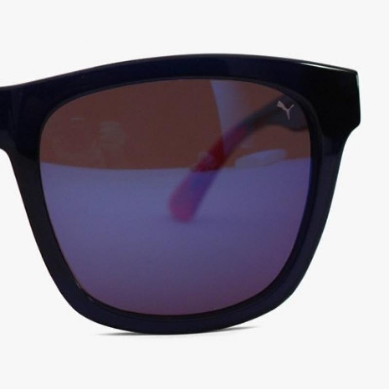 Puma Pu0086sk 002 Square Horn Rimmed Over Asian Fit Mirror Sunglasses