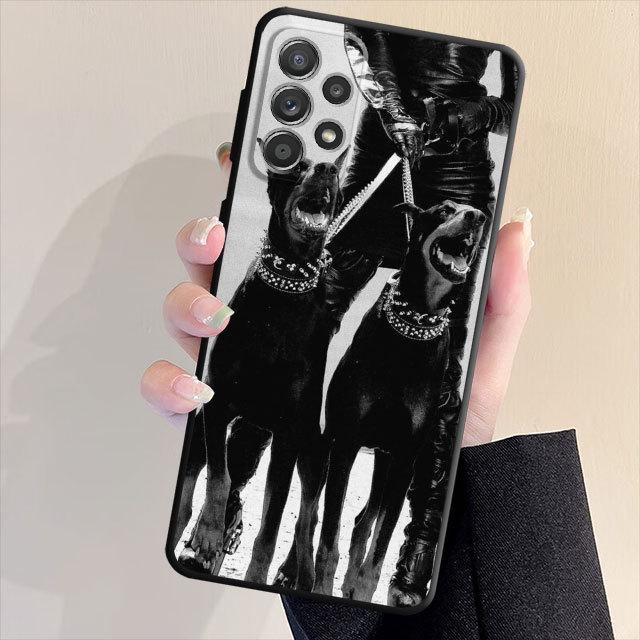 Tpu Soft Phone Case For Samsung Galaxy A71 A31 A51 A22 A52 A23 A21s A72 A32 A33 A53 A13 A42 A41 Animal Doberman Dog Cover Bag