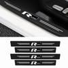T244Pcs Leather Carbon Fiber Car Door Sill Protector Strip Stickers for Volkswagen VW GTI R Line R32 Touareg MK7 Passat Polo Jetta