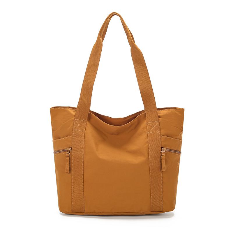 

Men Women Large Capacity Tote Bag Commuter Shoulder Bag Solid Color Handbag жёлтый